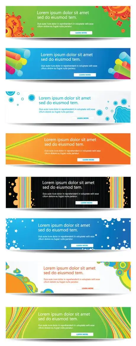 网页炫彩横幅设矢量素材