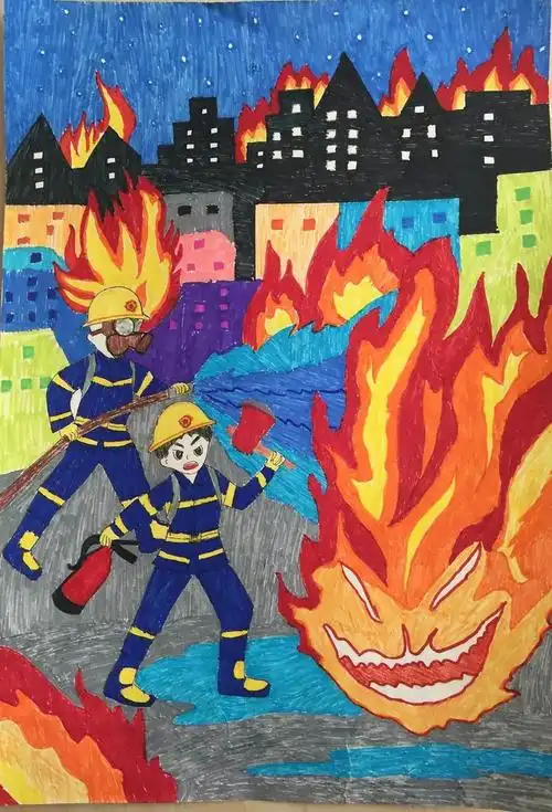 秀一波儿童绘画作品看看衡水孩子们眼中的消防
