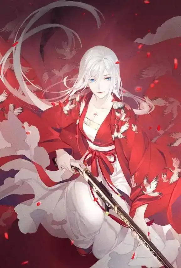 古风女子红衣女将军