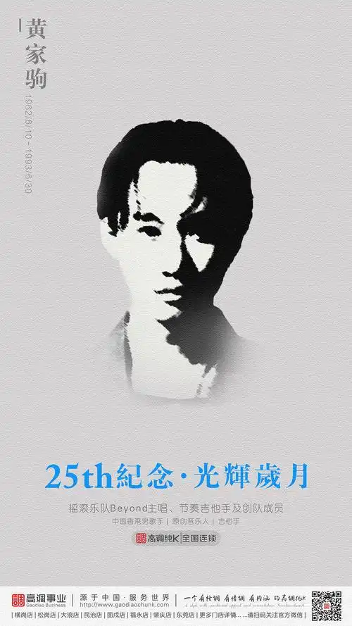 纪念黄家驹闪屏海报