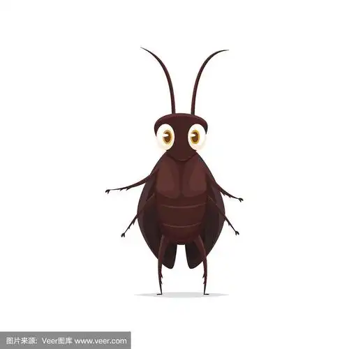 卡通蟑螂矢量孤立的插图