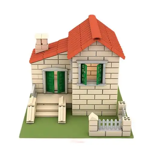 小小泥瓦匠diy儿童盖房子建筑模型仿真砌砖砖头玩具搭建建筑