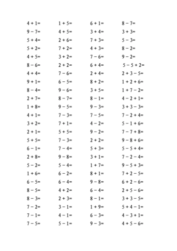 一年级数学口算题(10以内).doc