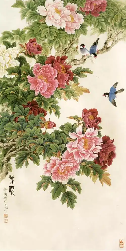 光色艳发,妙穷毫厘,八位工笔名家的牡丹作品精选,你更喜欢谁?_花鸟画