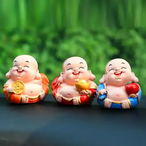 可爱弥勒佛汽车摆件车内饰品小车创意车载内饰车上中控台装饰用品_折2