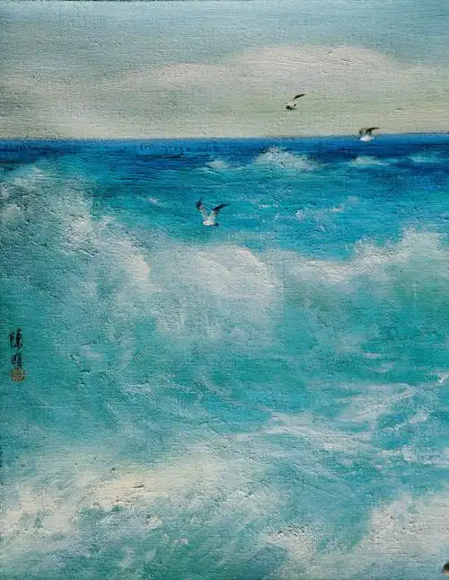 陈明油画大海