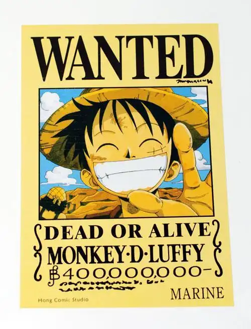 路飞简笔画通缉令