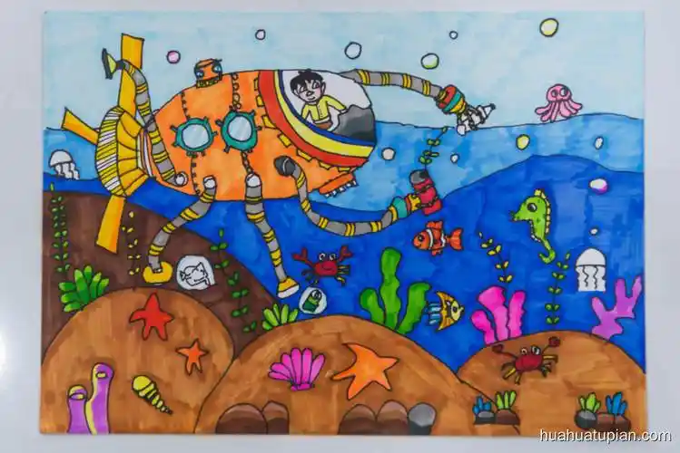 海洋环保卫生 海洋主题环保儿童画作品(精选6张)-画画图片大全