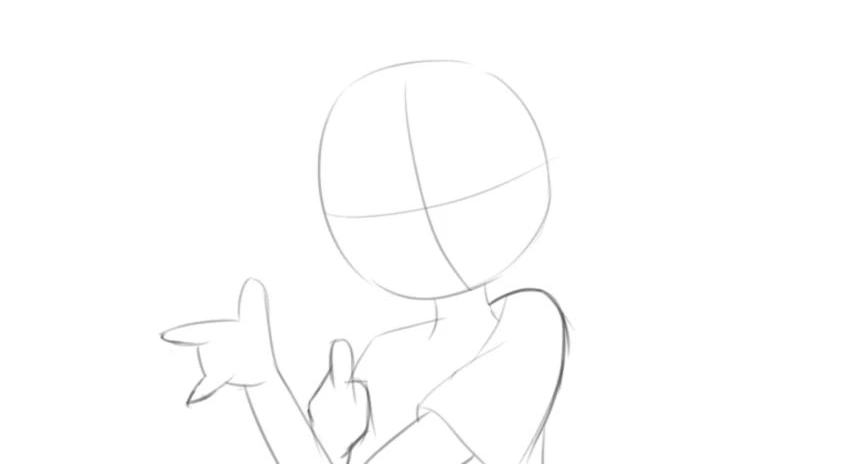 1.构图,确定人物大体位置,画出人物头部辅助线