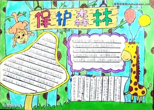 保护森林森林防火手抄报