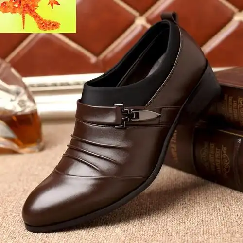 男士皮鞋35皮内增高男鞋36休闲商务正装婚鞋37特小码透气皮鞋男 简畅