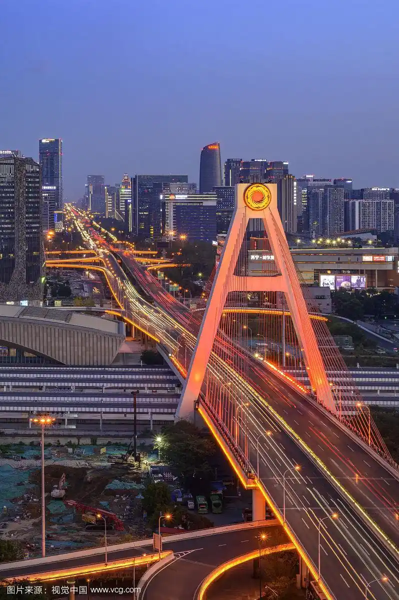 成都天府大道天府立交夜景