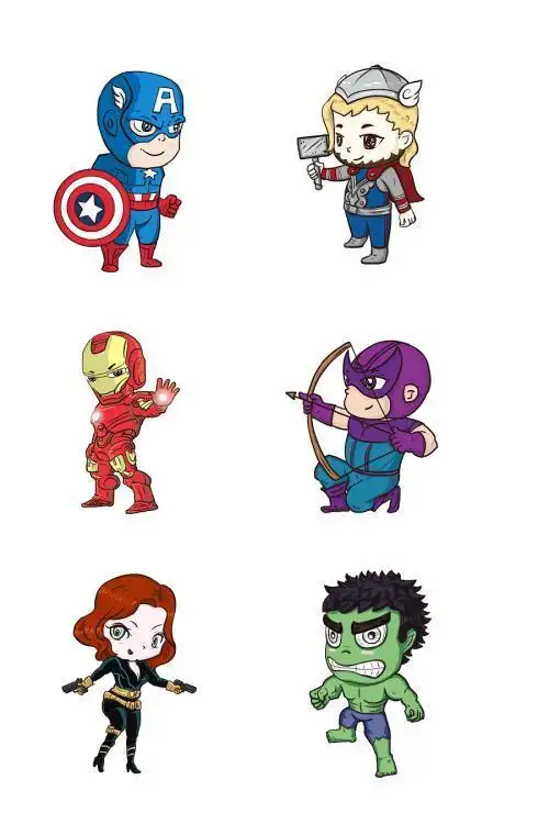 漫威英雄q版简笔画过程