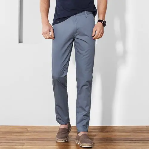 新品时尚青年纯棉舒适纯色商务男士休闲裤