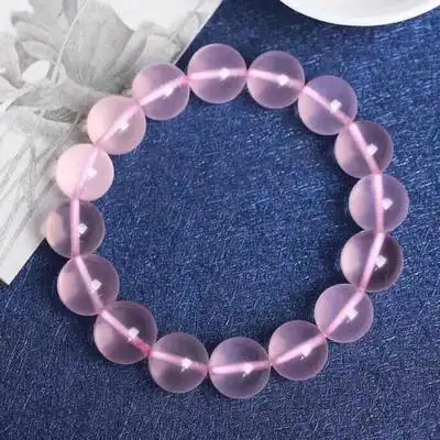 天然星光粉晶手链六芒莫桑比克单圈冰种粉水晶手串简约礼物手链