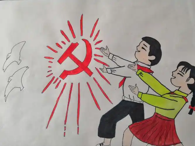 红心向党,追梦花开——霍村少年宫美术室活动