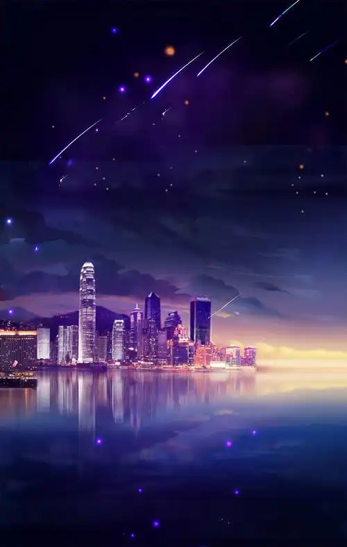 唯美城市夜空七夕海报背景psd免抠素材免费下载_觅元素51yuansu.com