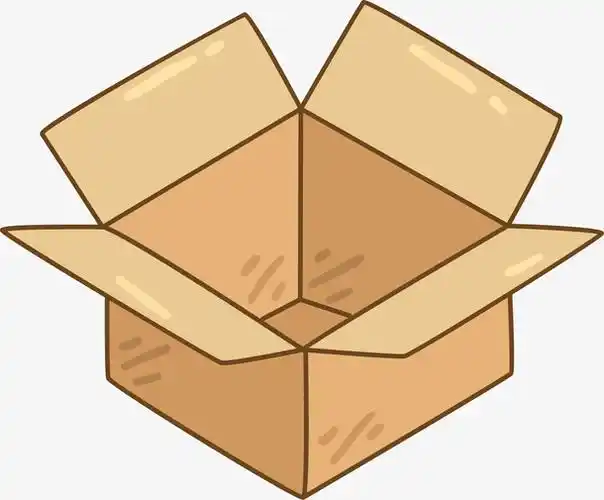 打开的卡通快递盒子