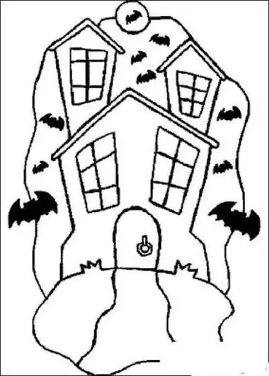 怎么画万圣节 strong>鬼屋简笔画 /strong>的教程