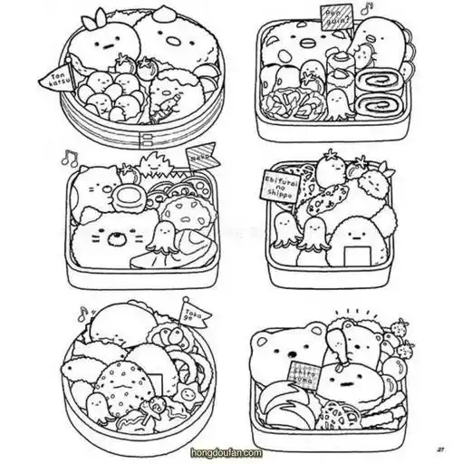 超级简单画100种小零食迷你小蛋糕填色打印大图