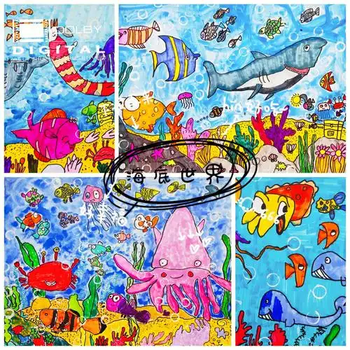 马克笔绘画海底世界适合78岁的宝贝