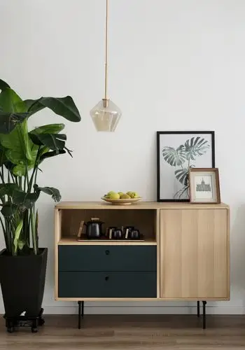 100m简约北欧风装修边柜特写 柜子北欧