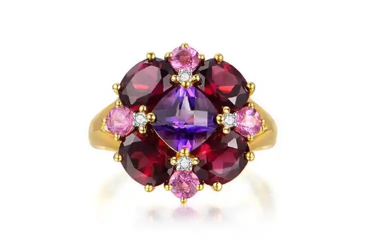 enzo珠宝黄18k金彩色宝石戒指_珠宝图片