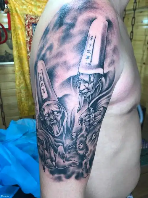 黑白无常_纹身图案手稿图片_狼客总店的纹身作品集