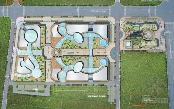 现代风格商业综合体建筑总平面图