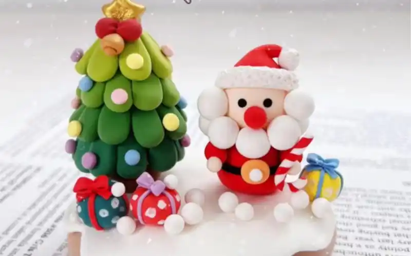 超轻粘土手工diy教程|氛围感满满的圣诞小场景