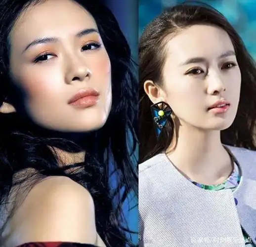 章子怡与童瑶对比照