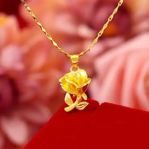 项链时尚经典黄金女款首饰细颈饰金锁骨百搭水波颈饰