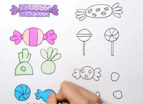 简单又漂亮糖简笔画绘画步骤糖果棒棒糖简笔画怎么画