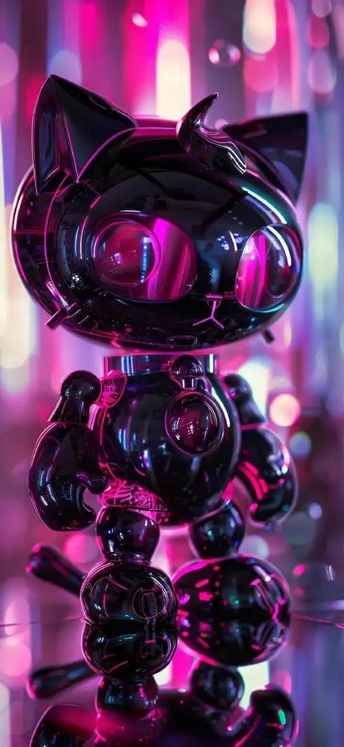 最美壁纸#可爱黑猫潮流玩壁纸