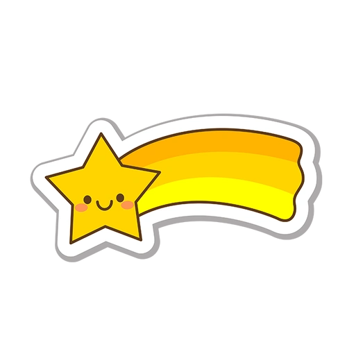 金色可爱卡通星星贴纸免抠素材