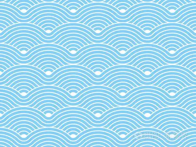 几何重复弯曲波浪花纹纹理背景.矢量图形图模板