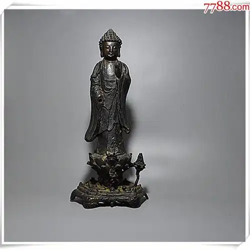 铜佛收藏鎏金莲花座释迦牟尼佛