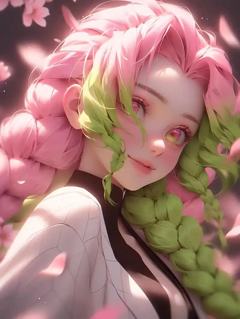 鬼灭之刃|甘露寺蜜璃|aigc.19岁,有着一双浅绿色的大眼 - 抖音