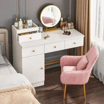 化妆桌梳妆台卧室现代简约小户型轻奢网红欧式化妆台收纳一体组合款