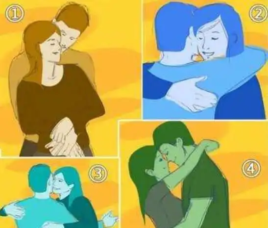 测试答案a,你最喜欢的是男生从后面环抱女生的拥抱姿势.