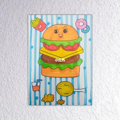 汉堡怎么画汉堡简笔画怎么画汉堡简笔画好看美食汉堡包矢量图片彩绘