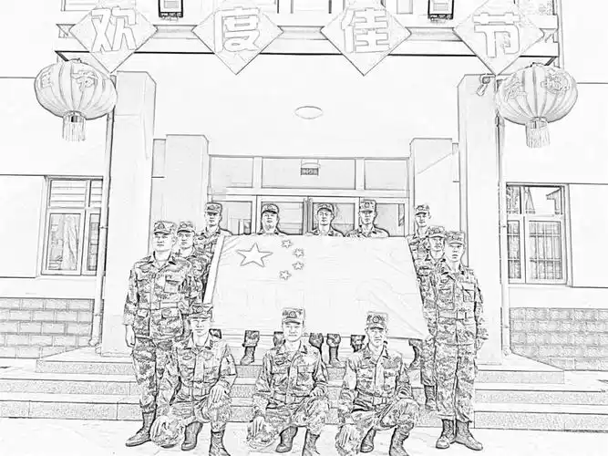 创意满满国旗下兵哥哥这组素描画亮了