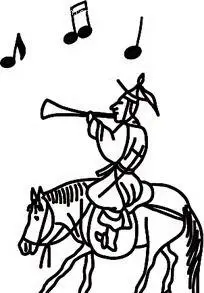 吹唢呐的古代 小人时尚矢量人物漫画