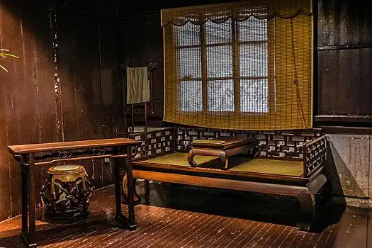 室内装饰艺术明清房间雕花木床雕花木床红木家具红木家具古代家具古代