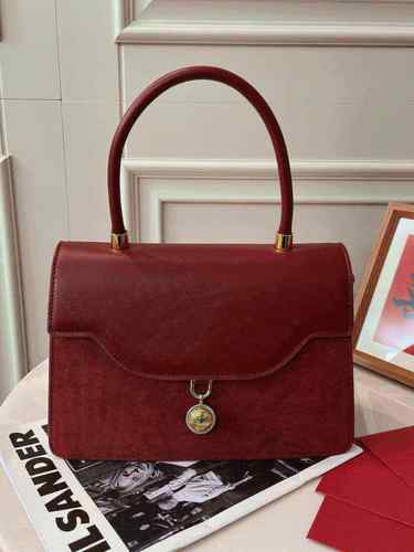 hrcongolke hr轻奢包包2023新款婚包女新娘包红色结婚包包复古锁扣