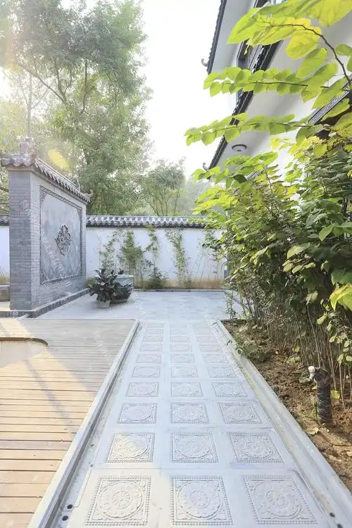 唐语农家院中式别墅院落砖雕设计效果实景图