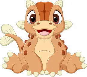 卡通婴儿甲龙恐龙坐