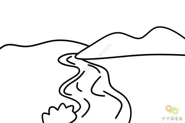教你画河流简笔画自然简笔画山川与河流风景简笔画河流儿童画简笔画