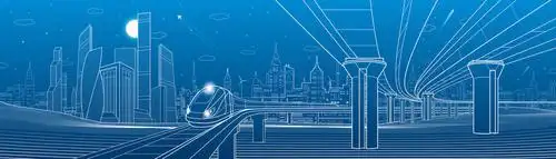 火车.塔和摩天大楼.城市的场景,背景,工业建筑的现代化城市.