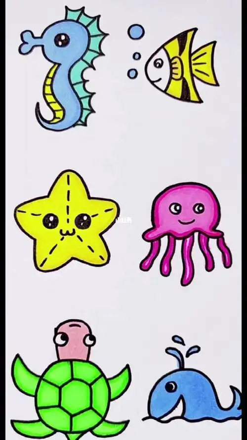 简笔画大全 儿童画 海底世界海底世界彩色简笔画漂亮的海底世界简笔